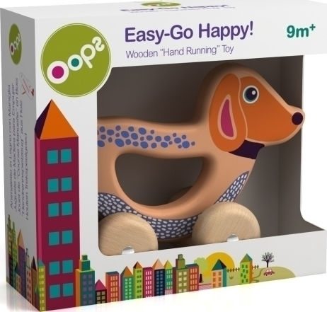 Oops Push along Easy-Go! Happy din Lemn pentru 9++ Luni