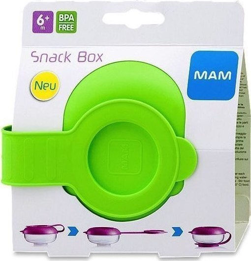 Mam Baby Food Bowl Snack Box - Bowl for Snack 6m+ made of Plastic Green 529G