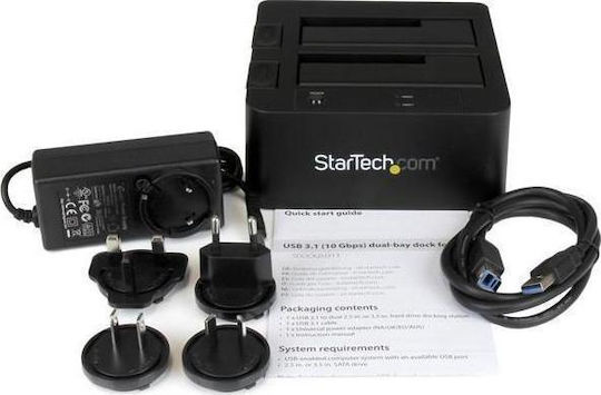 StarTech Docking Station pentru 2 Hard Disk-uri SATA 2.5" / 3.5" cu conectivitate USB 3.1 (SDOCK2U313)