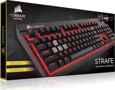 Corsair Strafe Mechanical Cherry Mx Гейминг Клавиатура с Cherry MX Red суичове и Подсветени клавиши Черен