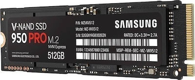 Samsung 950 Pro NVMe SSD 512GB τύπου M.2 με σύνδεση PCI Express 3.0 MZ-V5P512BW