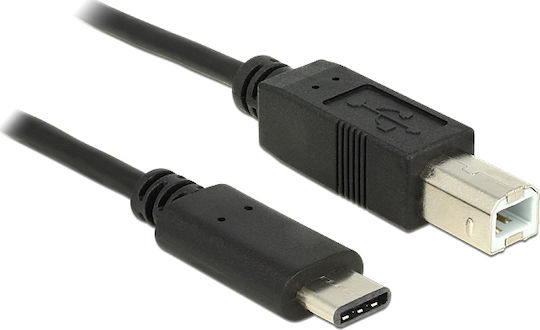 DeLock 83601 USB 2.0 Cable USB-C male - USB-B Μαύρο 1m 83601