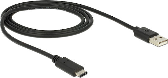 DeLock 83600 Cablu USB 2.0 USB-C Masculin - USB-A Negru 1m 83600