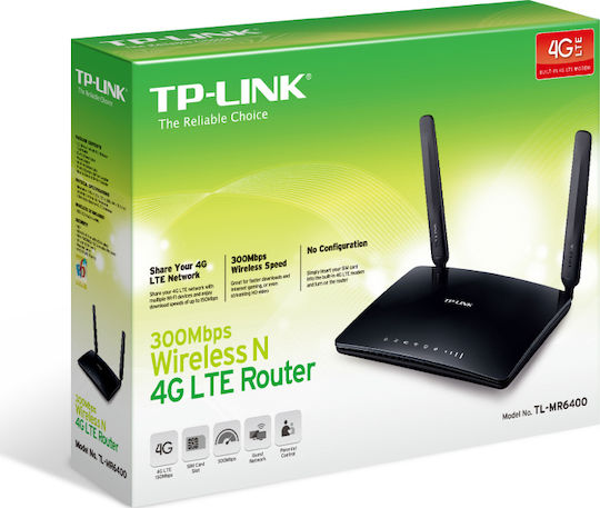 TP-LINK TL-MR6400 v1 Wireless 4G Router Wi‑Fi 4 with 4 Ports