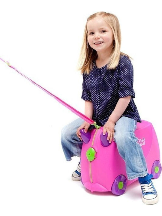 Trunki Trixie Детски Кабинен Твърд Куфар за Пътуване Розов с 4 Колела Височина 31см