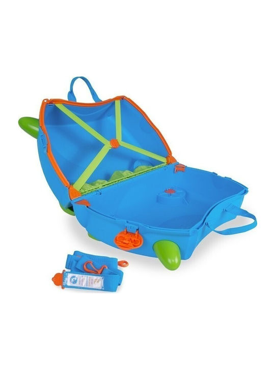 Trunki Terrance Детски Куфар За Пътуване Кабинен Твърд Син С 4 Колела Височина 31см