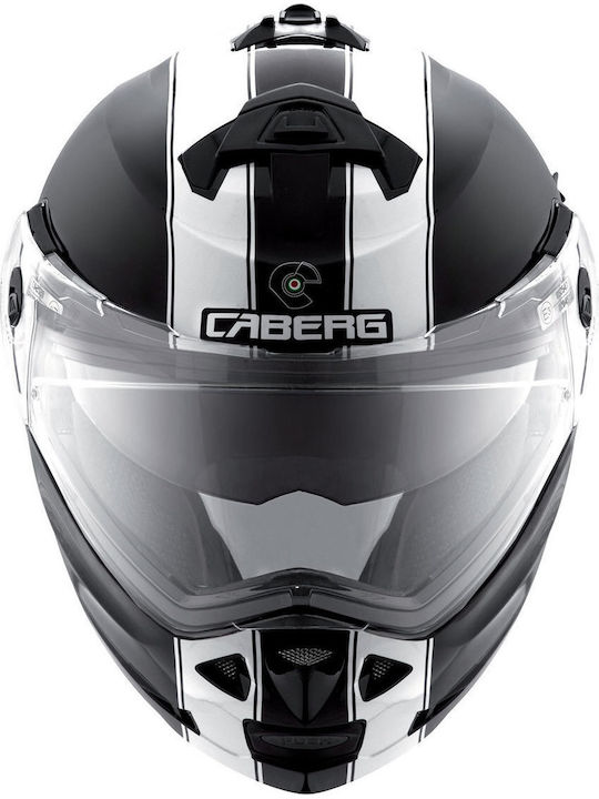 Caberg Duke Legend 98 Black/White Мотоциклетна каска Флип ъп ECE 22.05 1550гр с Sunvisor CAB000KRA379