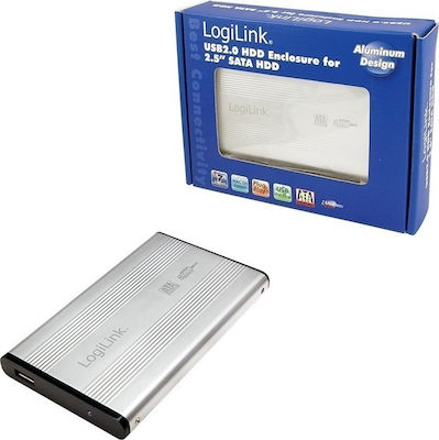 LogiLink Hard Drive Case 2.5" SATA III with connection USB 2.0 in Silber color