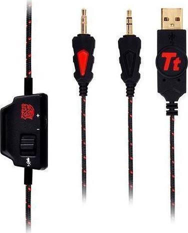 Thermaltake CRONOS AD Über Ohr Gaming-Headset mit Verbindung 3,5mm / USB Schwarz