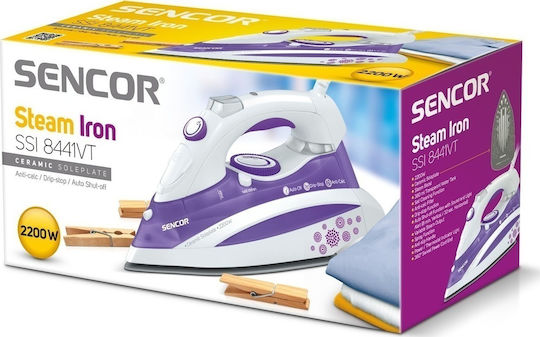 Sencor Steam Iron 2200W with Ceramic Plate and Continuous Steam Supply 25g/min