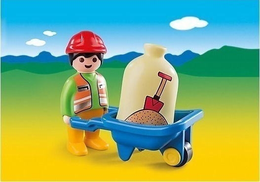 Playmobil 123 Worker with Wheelbarrow for 1.5+ years old