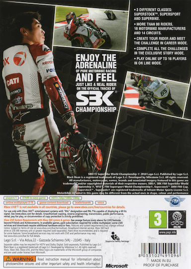 SBK X Superbike World Championship Joc Xbox 360