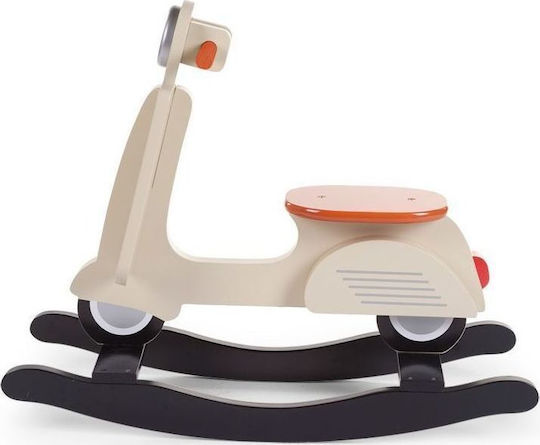 Childhome Cream Lemn Jucărie cu leagăn Scooter pentru 24++ luni pentru greutate maximă de 25kg Alb