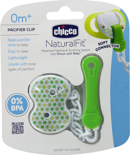 Chicco Αλυσίδα Πιπίλας από Πλαστικό Πράσινη