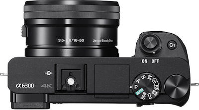 Sony Mirrorless Φωτογραφική Μηχανή α6300 Crop Frame Black