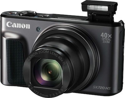 Canon PowerShot SX720 HS Компактен Фотоапарат 20.3МР Оптично Увеличение 40x Черен Черна