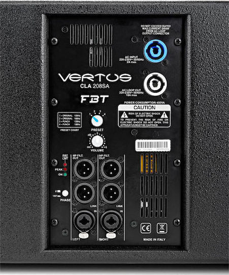 FBT Vertus CLA 208SA 34548 Active Subwoofer PA 600W 2" 50x27x55cm.