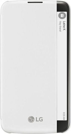 LG Quick Cover View Book Δερματίνης Λευκό (LG K10)