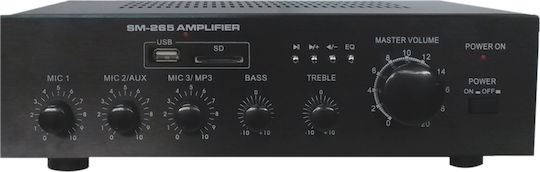 Metro SM265 Integrated Commercial Amplifier 60W/100V Equipped with USB Black