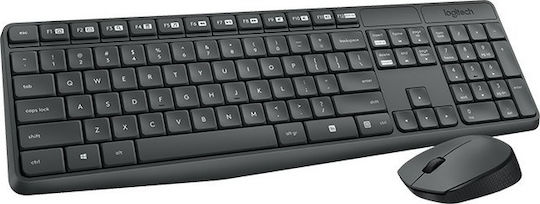 Logitech MK235 Ασύρματο Σετ Πληκτρολόγιο & Ποντίκι Γερμανικό