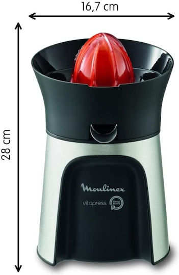 Moulinex Vitapress Elektrischer Entsafter 100W mit Gewicht 600ml Edelstahl Silber