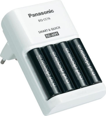 Panasonic Eneloop Pro Smart & Quick BQ-CC16 Φορτιστής 4 Μπαταριών Ni-MH Μεγέθους AA/AAA Σετ με 4x AA 2500mAh