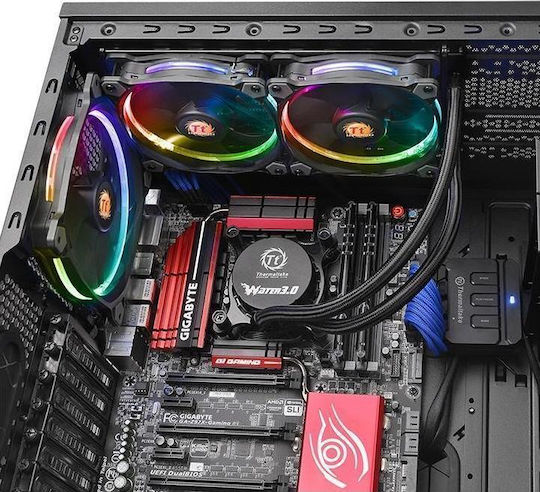 Thermaltake Water 3.0 Riing RGB 240 Răcire cu Apă pentru Procesor Ventilator dublu 120mm pentru Socket 1200/115x