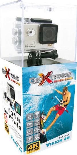 EasyPix GoXtreme Vision 4K 64GB Action-Kamera 4K Ultra HD Unterwasser (mit Gehäuse) und Wi-Fi Silber