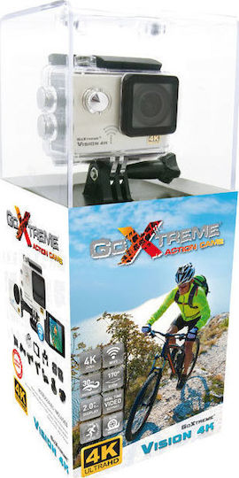 EasyPix GoXtreme Vision 4K 64GB Action-Kamera 4K Ultra HD Unterwasser (mit Gehäuse) und Wi-Fi Silber