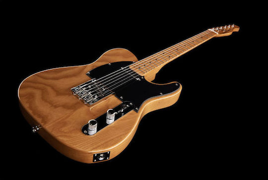 Harley Benton NA Vintage Series Elektrische Gitarre Einfacher Schnitt mit SS Tonabnehmerkonfiguration Natural
