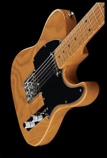Harley Benton NA Vintage Series Elektrische Gitarre Einfacher Schnitt mit SS Tonabnehmerkonfiguration Natural