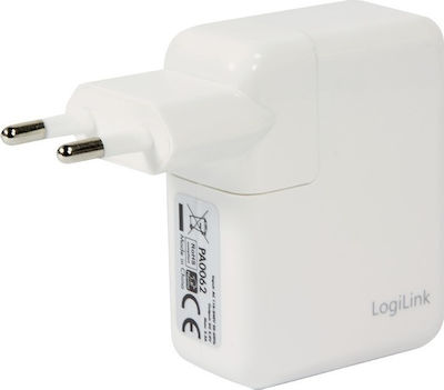 LogiLink Wall Adapter in White Colour (Universal Wall Charger 4x USB Ports)