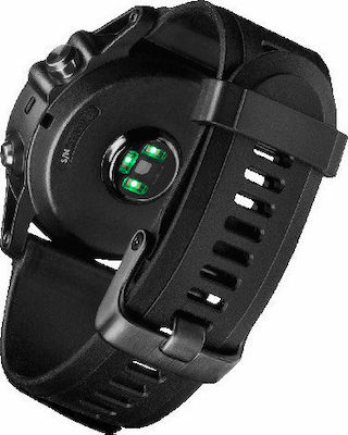Garmin Fenix 3 HR Stainless Steel 51mm Αδιάβροχο Smartwatch με Παλμογράφο (Μαύρο)