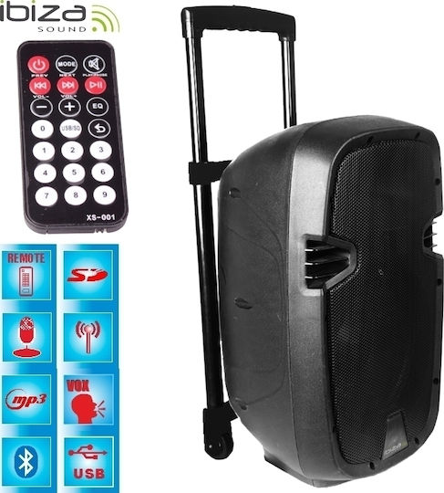 Ibiza Sound Karaoke Speaker with Wireless Microphone HYBRID10VHF-BT Black