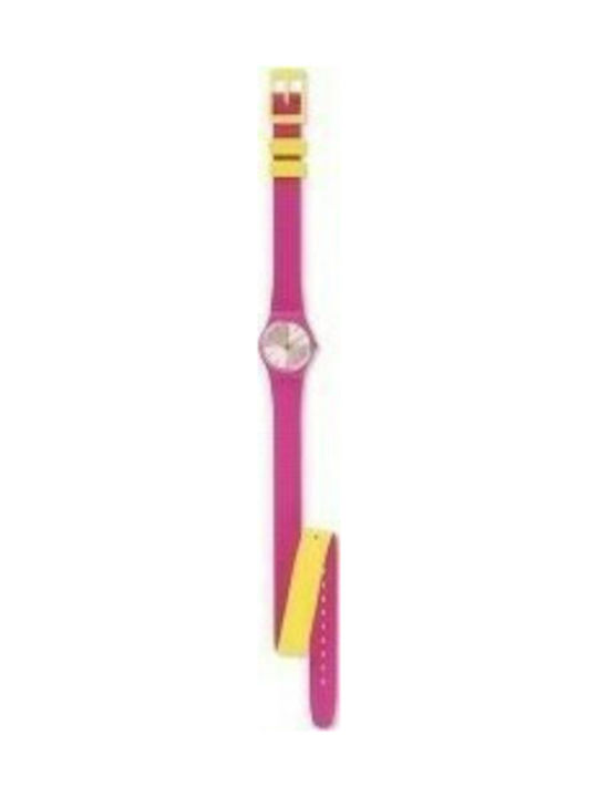 Swatch Fioccorosa Uhr mit Rosa Kautschukarmband