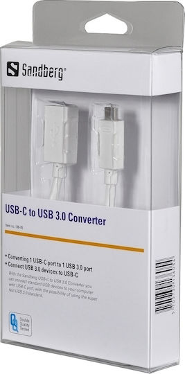 Sandberg USB-C to USB 3.0 Converter Converter USB-C male to USB-A female White 1pcs