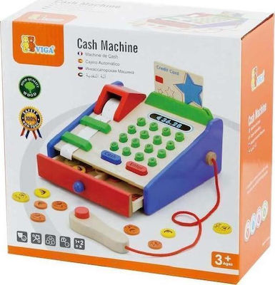 Viga Toys Kinderkasse Cash Register Ξύλινη Ταμειακή Μηχανή aus Holz für 3+ Jahre 59692