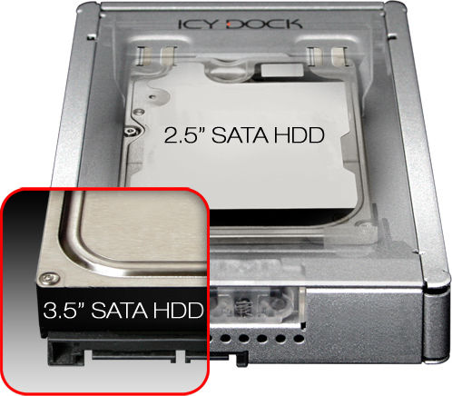 Icy Dock EZonvert PRO Enterprise Full Metal 2.5 to 3.5Inch SAS/SATA (22pin) HDD/SSD Converter/Mounting Kit for Internal 3.5Inch Drive Bay (MB982SP-1S) Ασημί MB982SP-1S