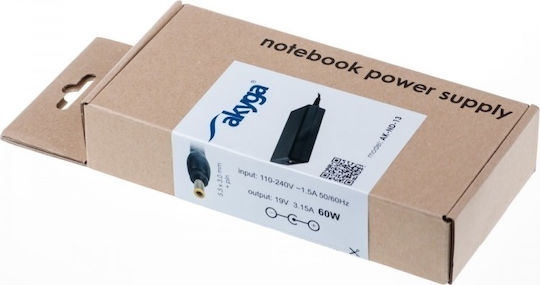 Akyga Notebook Adapter Φορτιστής Laptop 60W 19V 3.15A για Samsung χωρίς Καλώδιο Τροφοδοσίας