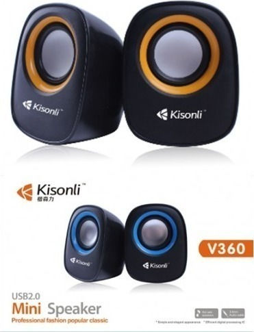 Kisonli V360 Ηχεία Υπολογιστή 2.0 με Ισχύ 3W σε Κόκκινο Χρώμα