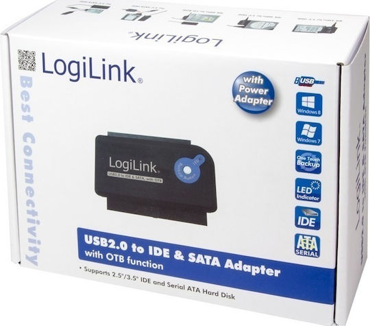 LogiLink AU0006D USB 2.0 to IDE & SATA Adapter with OTB Black