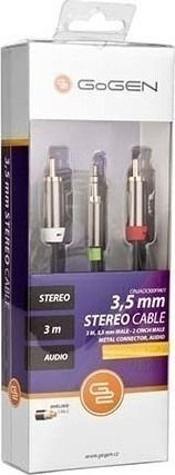 GoGEN Cablu Audio 3,5 mm Male - RCA De Sex Masculin Negru 3m Cu Terminale Placate Cu Aur CINJACK300FM01