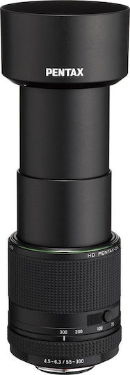 Pentax Crop Camera Lens DA 55-300mm f/4.5-6.3 ED PLM WR RE Standard Zoom / Tele Zoom for Pentax K Mount Black