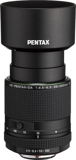 Pentax Crop Camera Lens DA 55-300mm f/4.5-6.3 ED PLM WR RE Standard Zoom / Tele Zoom for Pentax K Mount Black