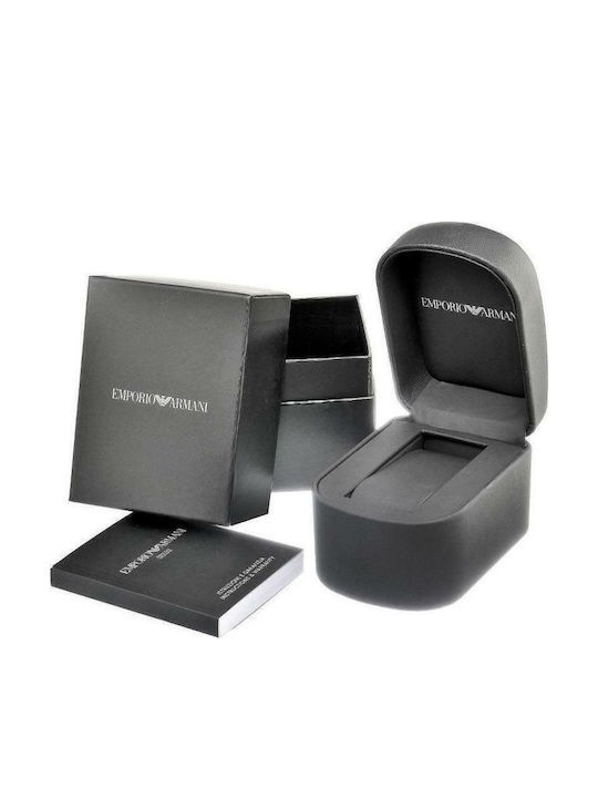 Emporio Armani Renato Herrenuhr 43mm Chronograph Batterie mit Silber Metallarmband