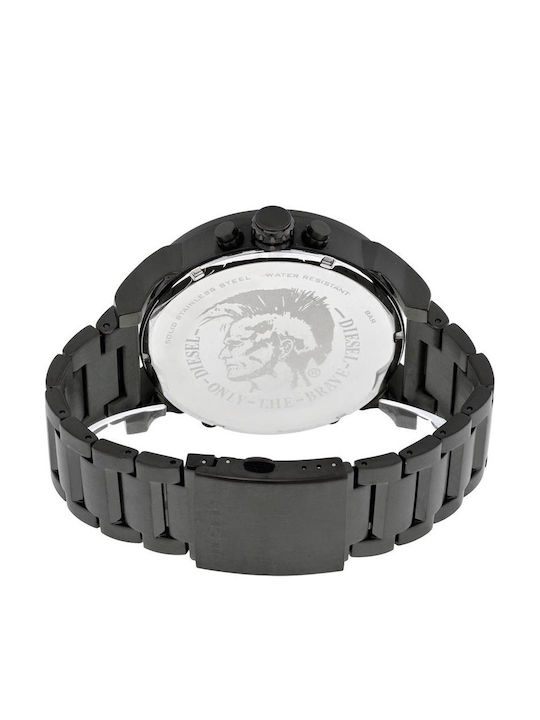 Diesel Mr Daddy 2.0 Ανδρικό Ρολόι 57mm Χρονογράφος Μπαταρίας με Μαύρο Μεταλλικό Μπρασελέ