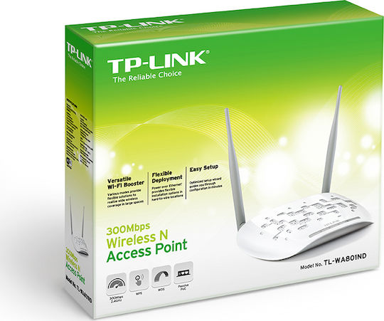 TP-LINK TL-WA801ND v3 Access Point Wi‑Fi 4 Single Band (2.4GHz) Μονό Kit