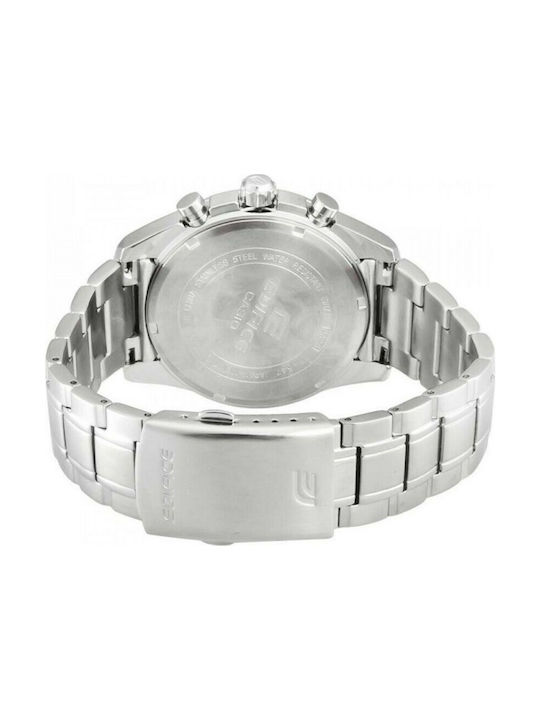 Casio EF-547D-1A1V Ανδρικό Ρολόι 45.5mm Χρονογράφος Μπαταρίας με Ασημί Μεταλλικό Μπρασελέ