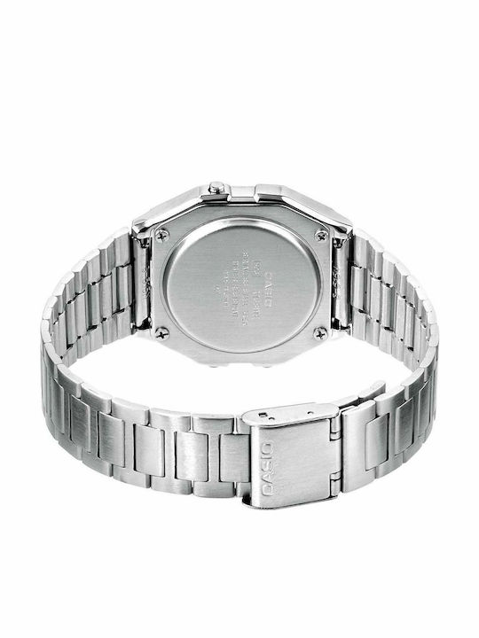 Casio Vintage Iconic Digital Men's Watch 36mm Battery with Silver Metal Bracelet