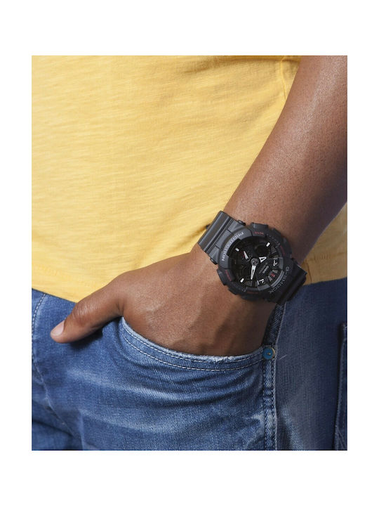 Casio G-Shock Ανδρικό Ρολόι 52mm Χρονογράφος Μπαταρίας με Μαύρο Καουτσούκ Λουράκι